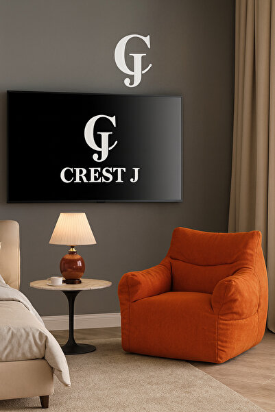 Crestj كرسي استرخاء مريح قماشي برتقالي – قابل للاستخدام في غرفة المعيشة أو غر...