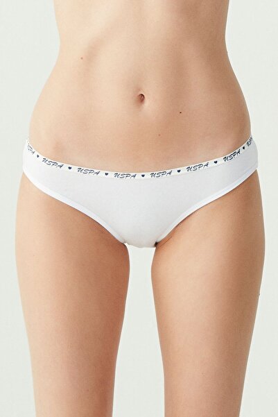 U.S. Polo Assn. Women's White - Salmon - Gray Melange 3-Piece Slip