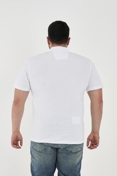 Maccali Men's Timeless Pocket Basic Long Plain Polo Neck T-Shirt White