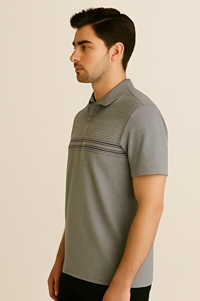 Maccali Ανδρικό κοντομάνικο ριγέ καλοκαιρινό πράσινο μπλουζάκι πόλο γιακά