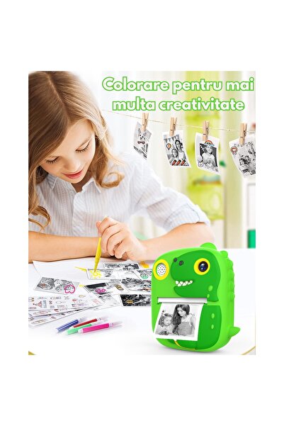 SMARTIC Instant printing photo camera, Full HD 1080p, 12MP, 2.4", SD 32GB+3 rolls, selfie+1 game+MP3