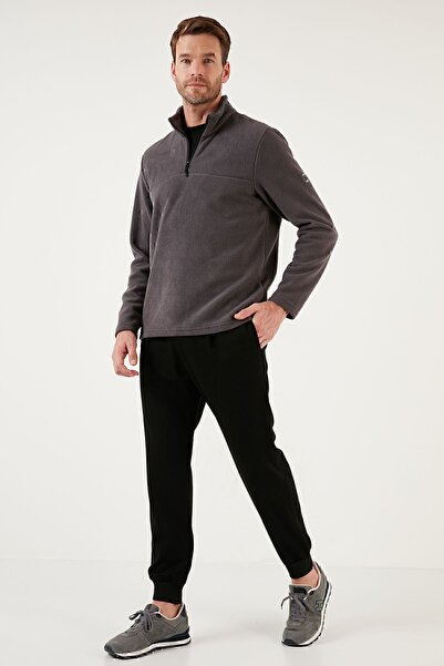 Buratti Slim Fit Yarım Fermuarlı Yumuşak Dokulu Şardonlu Kışlık Polar Erkek POLAR 59060011