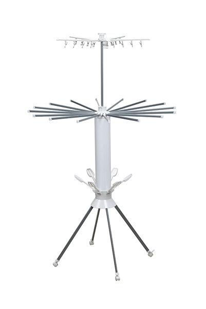 Lawazim Double Layer Rotating Clothes Drying Rack with Shoe Rack - 112x112x172cm