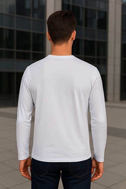 Maccali Ανδρικό μακρυμάνικο casual βασικό λευκό φούτερ