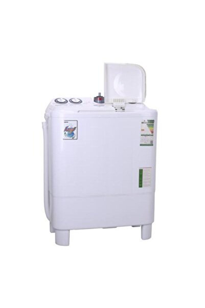 Geepas Twin Tub Semi-Automatic Washing Machine 670W GSWM6493NV – Ripple Pulsator, White