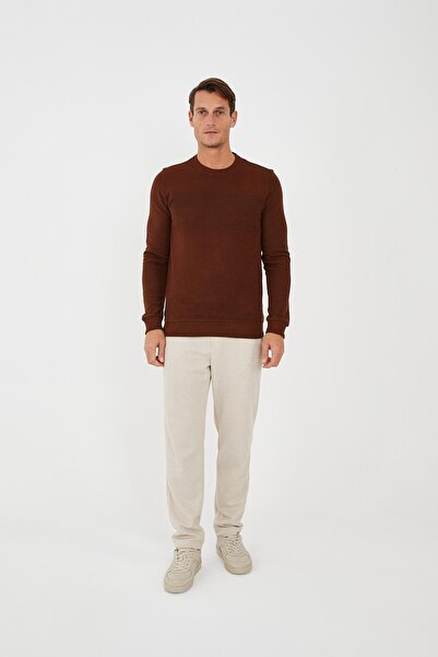 Maccali Мъжка дълга суитшърт с качулка и кафяво кафяво