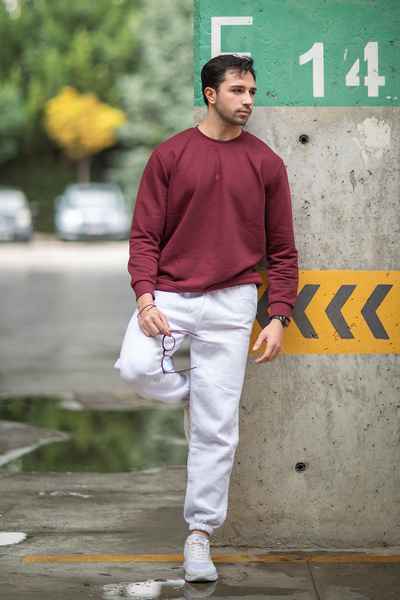 JB John Borners Ανδρικό αθλητικό παντελόνι Karmelange 3 νήματα χειμερινό με τσέπες μέση με κορδόνι ελαστικό πόδι - 10008