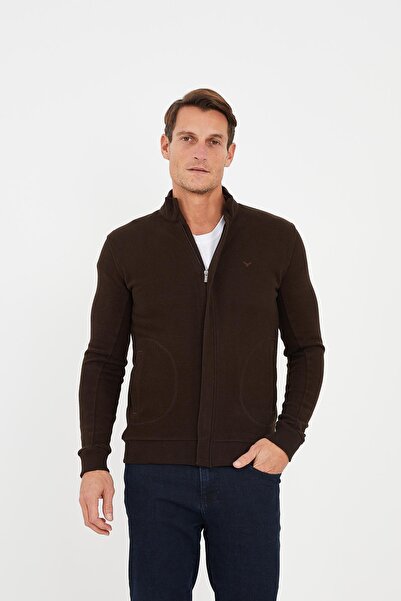 Maccali Чоловічий ArcticFlex Світшот з детальною застібкою-блискавкою Basic Коричневий