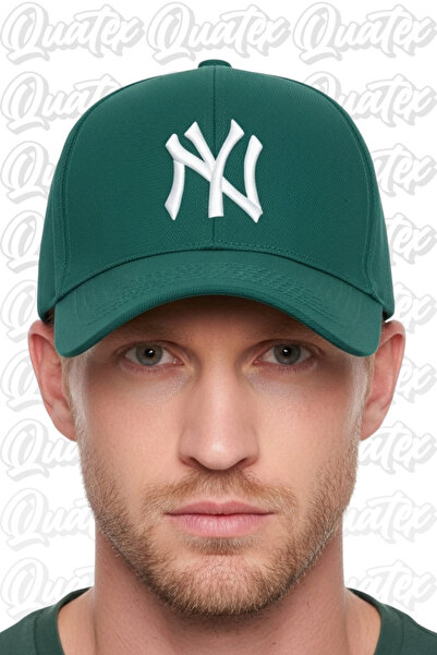 QUATEX Ny New York Nakışlı Şapka – Yeşil %100 Pamuk Gabardin Unisex Model