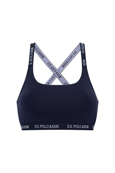 U.S. Polo Assn. Жіночий синій бюстгальтер з хрестоподібними бретелями