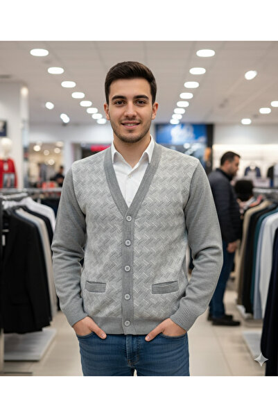 COLORBAR TRİKO Güncüoğlu Buttoned Wool Knit Men's Cardigan