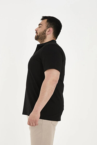 Maccali Men's 5 Pack Large Size Long Basic Polo Neck T-Shirt