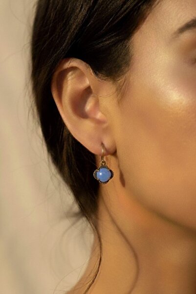 Süspüs Accessories Lilac Selenite Stone Flower Model Authentic Earrings