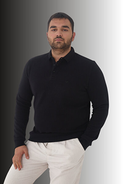 Maccali Ανδρικό μπλουζάκι με γιακά πόλο μεγάλου μεγέθους Winter Battal