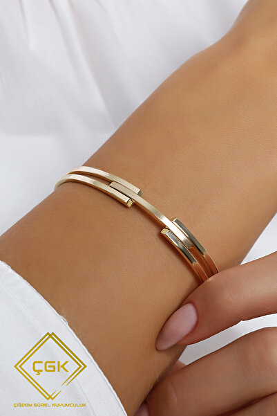 Çgk Çiğdem Gürel Kuyumculuk 14K Kaburga Kelepçe Altın Bilezik