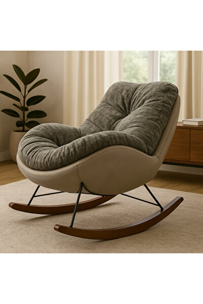 HOMEZ NEED Tiffany and Beige Rocking Chair