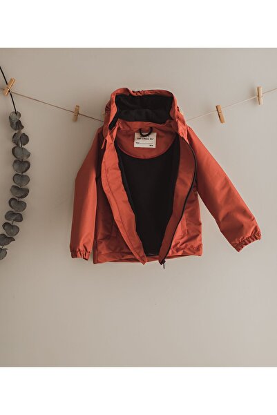 Tiny Jungle Elf Θερμικό εσωτερικό φλις αδιάβροχο παιδικό παλτό Snow Rain-Κανέλα