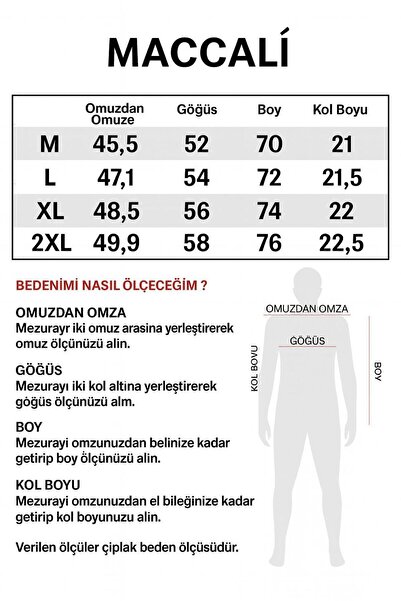 Maccali Ανδρικό κοντομάνικο καλοκαιρινό βασικό μπλουζάκι από βαμβακερή πούδρα