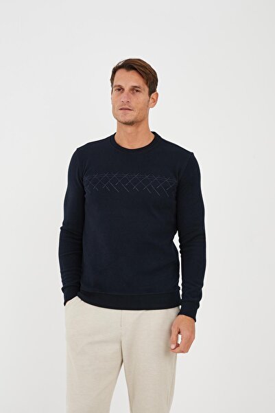 Maccali Чоловічий CloudFit Basic довгий світло-синій світшот з велосипедним коміром