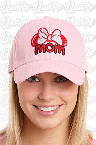 QUATEX قبعة ميكي موم مطرزة – وردي 100% قطن جبردين موديل للجنسين