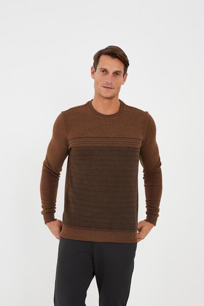 Maccali Ανδρικό χειμερινό καφέ φούτερ CityChic με μονόχρωμο λαιμόκοψη