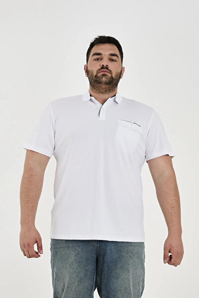 Maccali Men's 5 Pack Large Size Long Basic Polo Neck T-Shirt