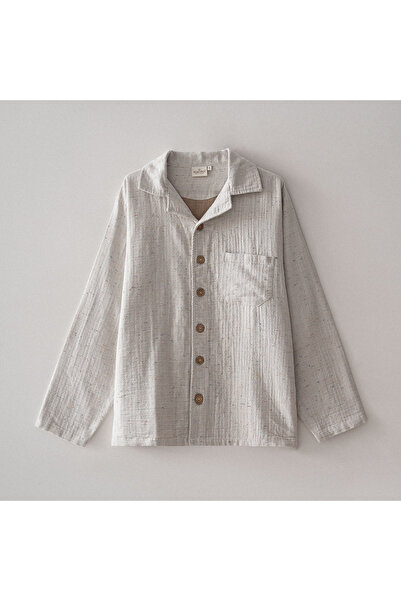 Ecocotton Alinda Erkek Pijama Takımı %100 Organik Pamuk Müslin Haki