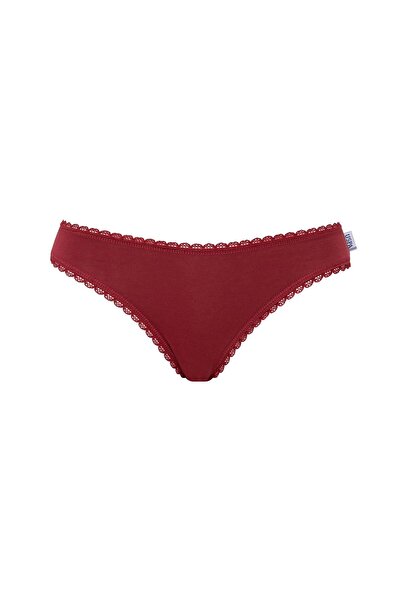 U.S. Polo Assn. - Slip pentru femei Bordeaux - Bleumarin - cu imprimeu Slip din 3 piese