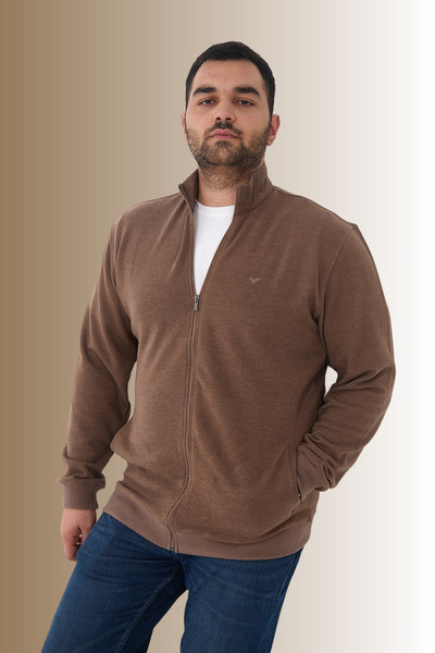 Maccali Ανδρικό φούτερ μεγάλου μεγέθους με φερμουάρ, μεγάλου μεγέθους, βιζόν