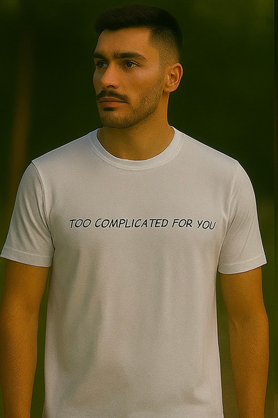 Maccali Ανδρικό βαμβακερό γραπτό κοντομάνικο φαρδύ λευκό βασικό μπλουζάκι