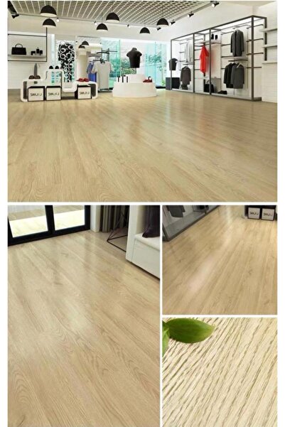 Renkli Duvarlar NWYP03 Naturel Bej Yapışkanlı Ahşap PVC Yer Döşeme Parkesi