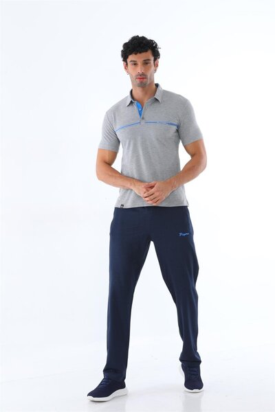 Piyera Men's Combination Grimelange Short Sleeve Single Jersey Polo Neck T-Sh...