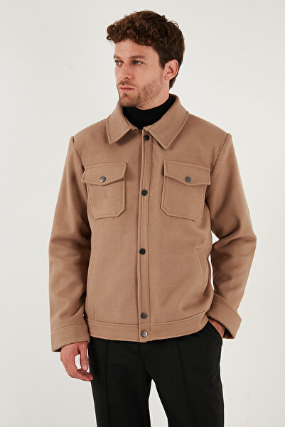 Buratti معطف رجالي بقصة ضيقة مع ياقة وبطانة من الكاشmir موديل 58400347