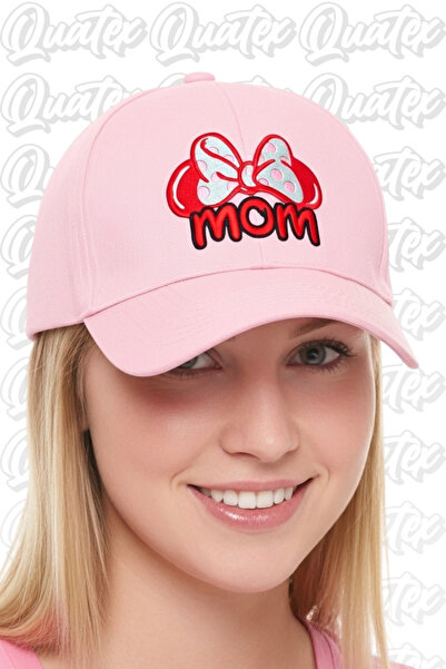 QUATEX قبعة ميكي موم مطرزة – وردي 100% قطن جبردين موديل للجنسين