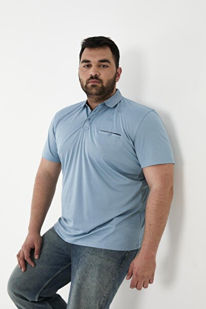 Maccali Ανδρικό μπλουζάκι Timeless Basic Long Plain Polo με τσέπες μπλε