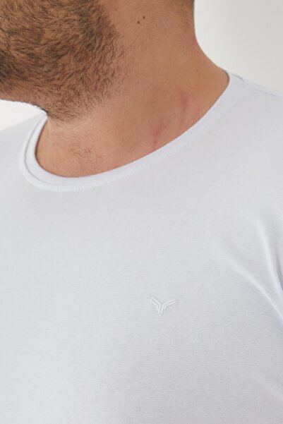 Maccali Ανδρικό μπλουζάκι με κοντό μανίκι με λεπτή εφαρμογή, λευκό