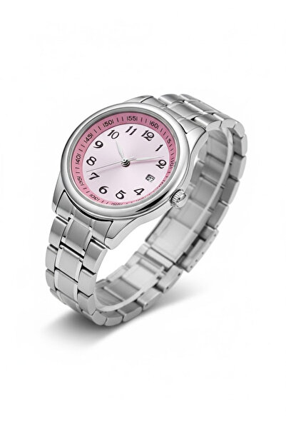 Nicevia Pink Surrounding Round Dial Unisex Watch – Steel Chain