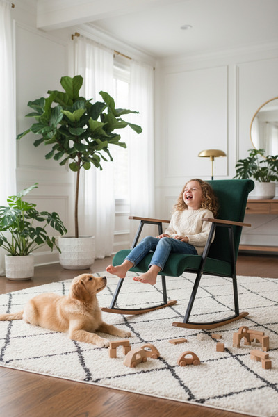 Berta Concept Aila Sallanan Koltuk Sallanır Tv Koltuğu Sallanan Sandalye Dinlenme Koltuğu Yeşil