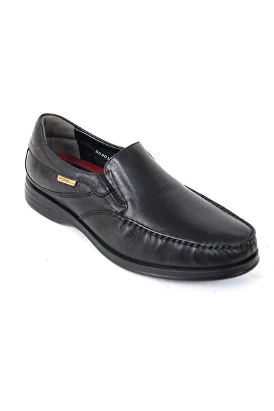 Forelli 35301-H Siyah Hakiki Deri Erkek Geniş Kalıp Ayakkabı