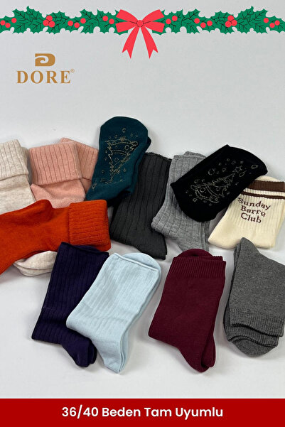Dore Original Women's 12-Piece Gift Boxed Socks Set Winter Christmas Gift Premium Socks Set 12-Pack