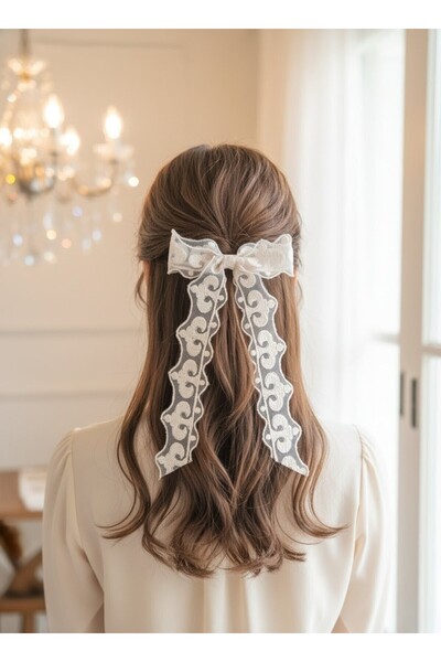 Toka Delisi Ρομαντικό κούμπωμα με φιόγκο με γκρι δαντέλα, χειροποίητο, γυναικείο αυτόματο κούμπωμα με φιόγκο δώρο