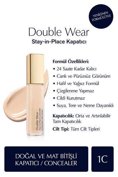 Estee Lauder Kapatıcı - Double Wear Stay-in-place Concealer - Renk: 1c Light (cool) 12ml