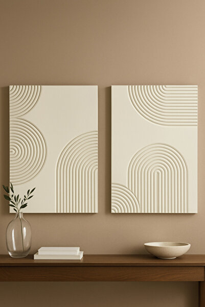 Tavra Dekorasyon 2’li Duvar Tablosu Ahşap Model Minimalist (HAND MADE)