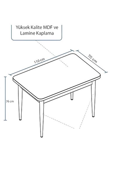 soylu concept Flora Serisi, 80x132 Açılabilir Meşe Desen Mdf Mutfak Masası, Yemek Masası