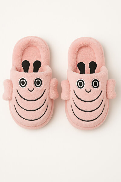 Shoebuo Peluş Arı Figürlü Çocuk Ev Terliği Sandalet (Sessiz Taban)