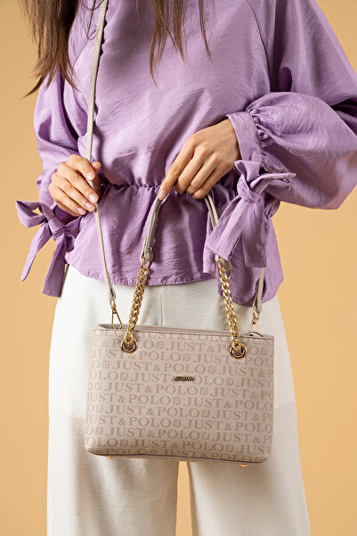 Just Polo Women's Stone Color Hand and Shoulder Bag-Bd2181