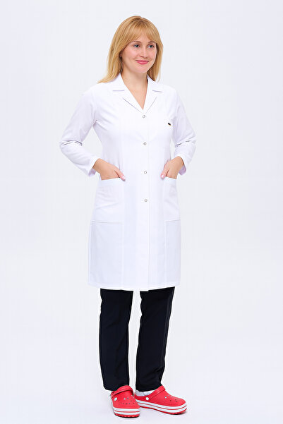 ZENAPRON Kadın Gömlek Yaka Uzun Boy Doktor - Öğretmen Önlüğü