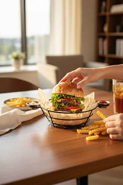 EVSTYLE 21 YUVARLAK HAMBURGER SUNUMLUK - KUPLU