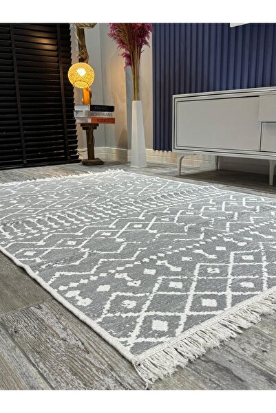 Mys Collection Double Sided Rug Modern Patterned Washable Cotton Woven Rug