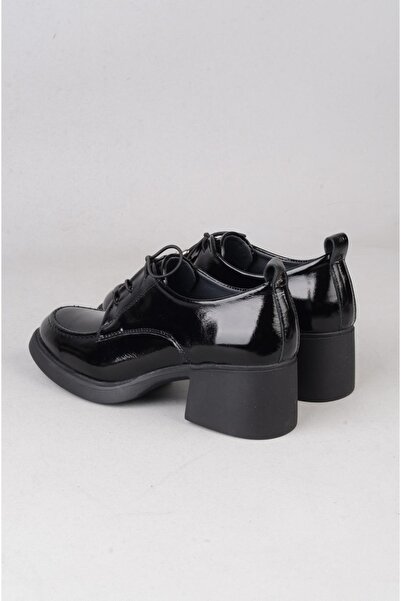 SEÇ KUNDURA Seç 1036 Genuine Leather Heel Shoes (Heel Height: 6 cm) Black Patent Leather